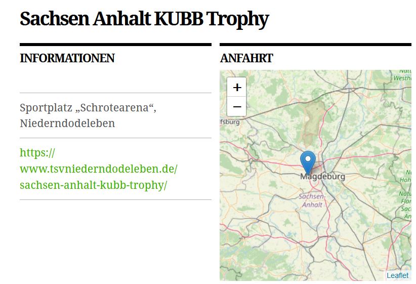 Sachsen Anhalt KUBB Trophy Wikingerschach Turnier